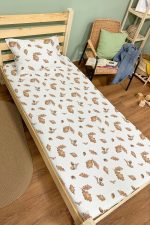 Organik Tek Kişilik Lastikli Çarşaf Seti - Sonbahar Yaprakları - Markkombin