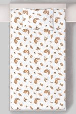 Organik Tek Kişilik Lastikli Çarşaf Seti - Sonbahar Yaprakları - Markkombin