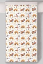 Organik Tek Kişilik Lastikli Çarşaf Seti - Uçan Hayal - Görsel 3