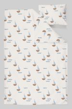 Organik Çarşaflı Bebek Nevresim Takımı (100x150) - Yelken Rüyası - Görsel 3