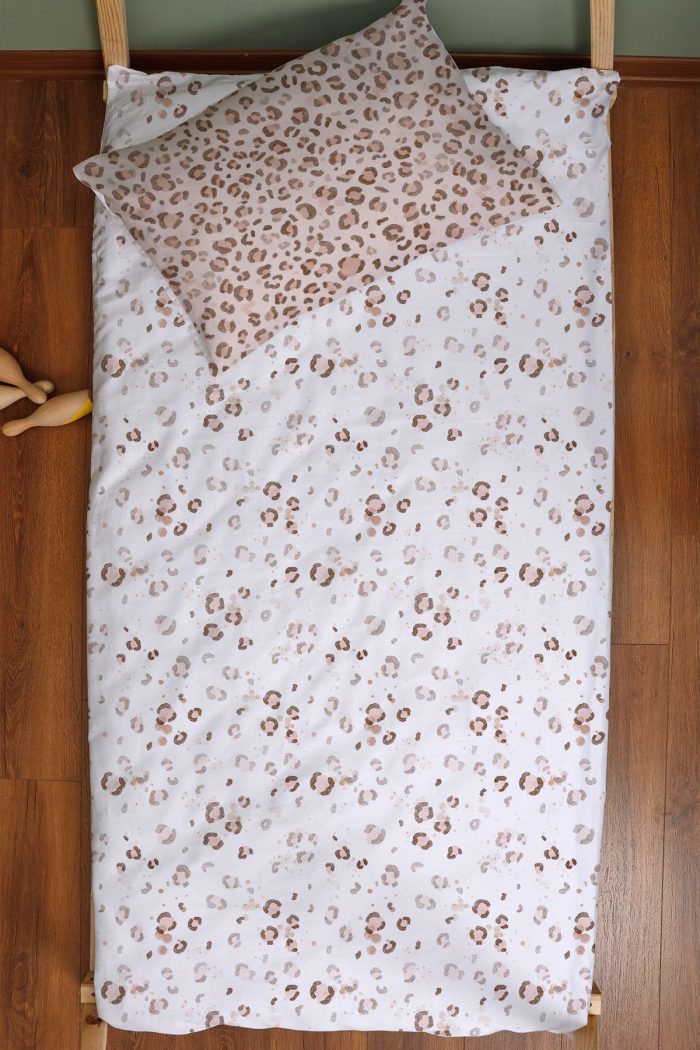 Organik Montessori Nevresim Seti (100x200) - Leopar Şıklığı - Görsel 3