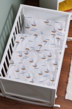 Organik Anne Yanı Nevresim Takımı 60x100 Yelken Rüyası Deseni