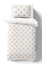 Organik Tek Kişilik Nevresim Takımı (160x220) - Minik Zarif Ceylan - Görsel 2