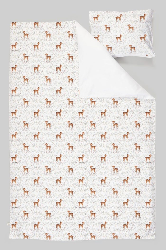 Organik Tek Kişilik Nevresim Takımı (160x220) - Minik Zarif Ceylan - Görsel 3