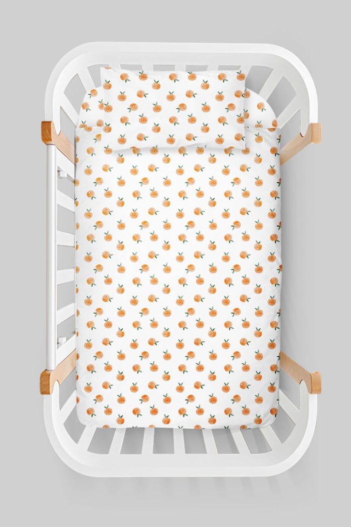 Organik Anne Yanı Nevresim Takımı (60x100) - Portakal Bahçesi - Görsel 3