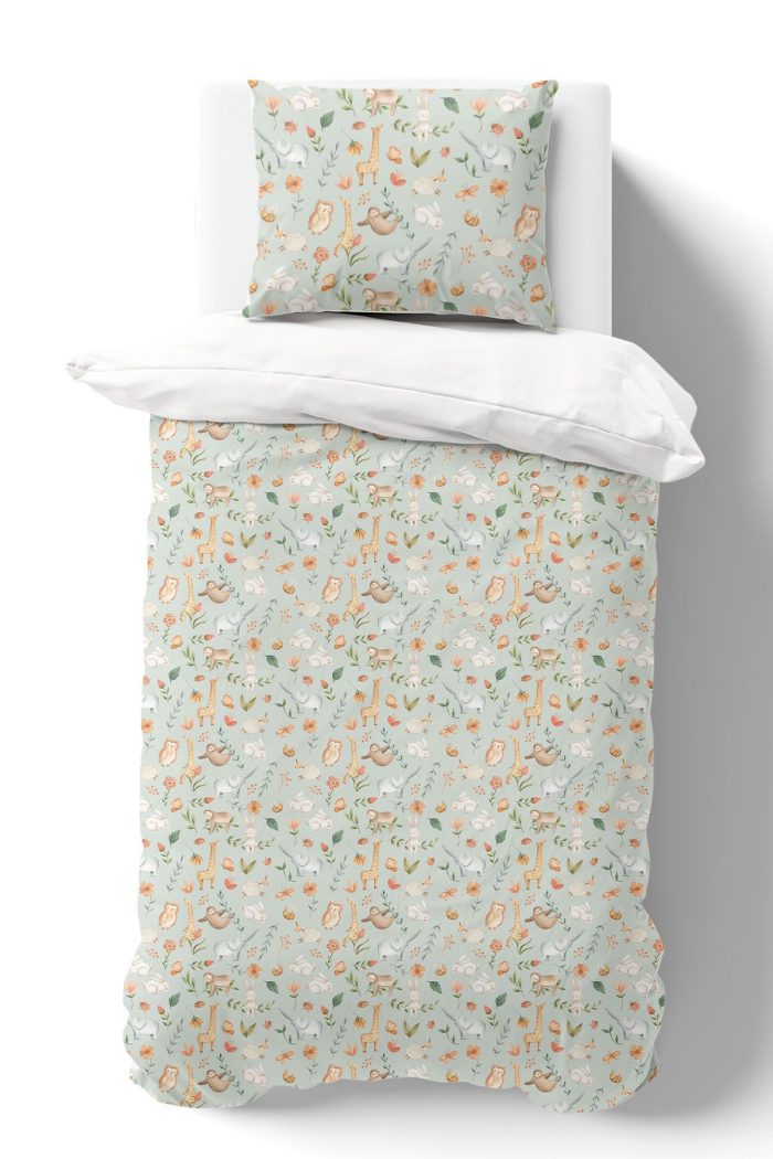 Organik Tek Kişilik Nevresim Takımı (160x220) - Doğanın Minik Sesleri - Görsel 2