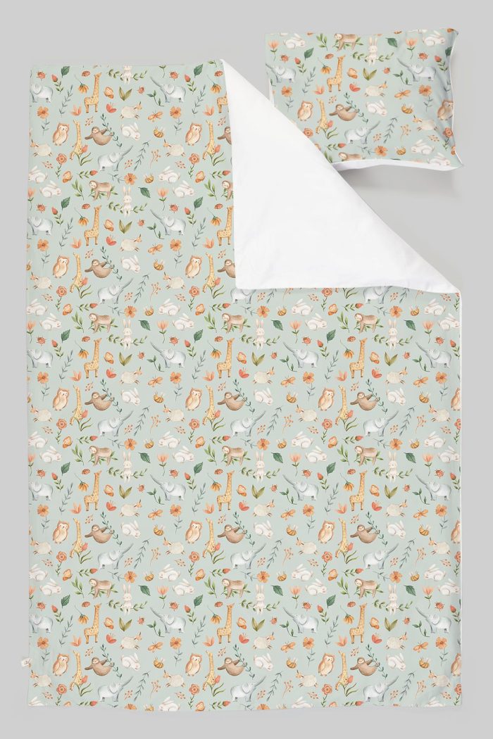 Organik Tek Kişilik Nevresim Takımı (160x220) - Doğanın Minik Sesleri - Görsel 3