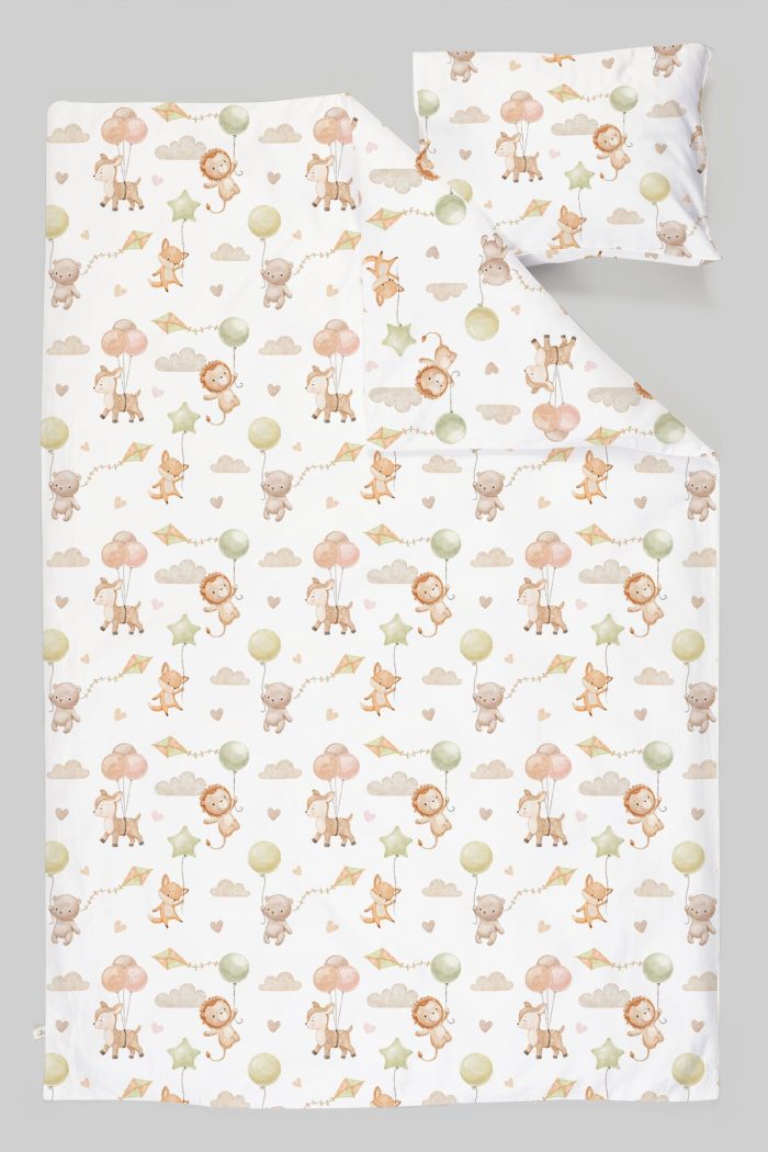 Organik Bebek Boy Nevresim Takımı (100x150) - Küçük Kaşifler - Görsel 3