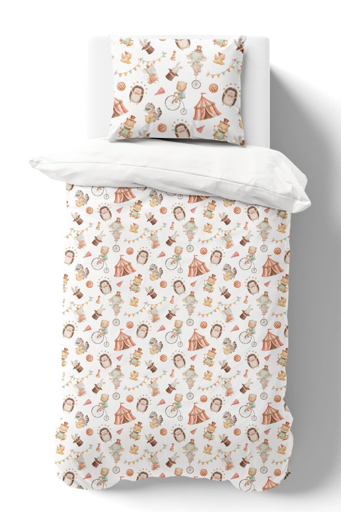 Organik Tek Kişilik Nevresim Takımı (160x220) - Sihirli Minik Akrobasi - Görsel 2