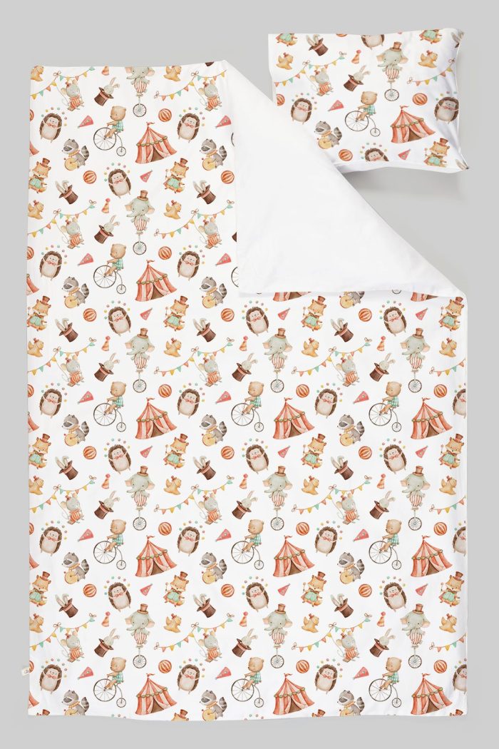 Organik Tek Kişilik Nevresim Takımı (160x220) - Sihirli Minik Akrobasi - Görsel 3