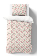 Organik Tek Kişilik Nevresim Takımı (160x220) - Tatlı Çilek Bahçesi - Görsel 2