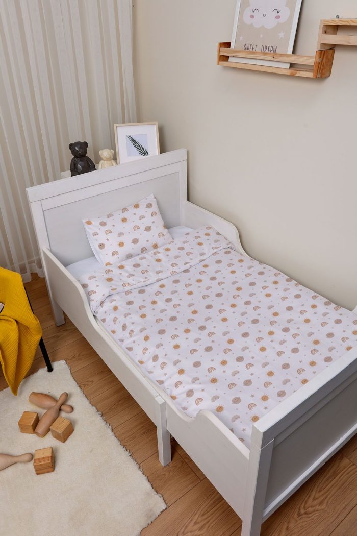 Organik Çarşaflı Bebek Nevresim Takımı (100x150) - Güneşli Günler - Görsel 2