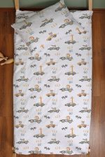 Organik Montessori Nevresim Seti (100x200) - Minik Yarışçılar - Görsel 3