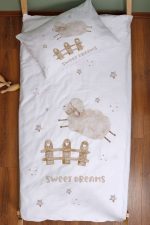 Organik Montessori Nevresim Seti (100x200) - Mışıl Mışıl Kuzucuk - Görsel 3