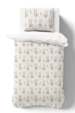 Organik Tek Kişilik Nevresim Takımı (160x220) - Papyonlu Tavşan - Görsel 2