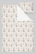 Organik Tek Kişilik Nevresim Takımı (160x220) - Papyonlu Tavşan - Görsel 3