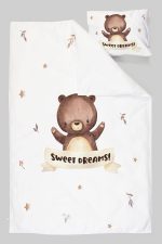 Organik Tek Kişilik Nevresim Takımı (160x220) - Minik Dostum Ayıcık - Görsel 3