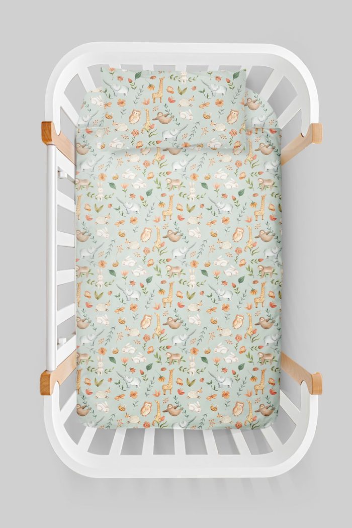 Organik Anne Yanı Nevresim Takımı (60x100) - Doğanın Minik Sesleri - Görsel 3