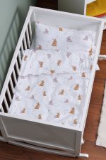 Organik Anne Yanı Nevresim Takımı (60x100) - Neşeli Tavşan Notaları