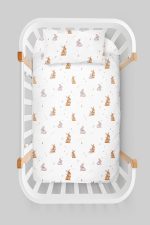 Organik Anne Yanı Nevresim Takımı (60x100) - Neşeli Tavşan Notaları - Görsel 3