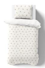 Organik Tek Kişilik Nevresim Takımı (160x220) - Yeşil Zeytin Dalı - Görsel 2