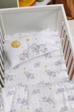 Organik Anne Yanı Nevresim Takımı (60x100) - Hayalperest Fil - Görsel 2