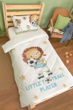 Organik Tek Kişilik Nevresim Takımı (160x220) - Şampiyon Minik Aslan