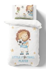 Organik Tek Kişilik Nevresim Takımı (160x220) - Şampiyon Minik Aslan - Görsel 2