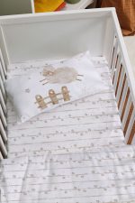 Organik Anne Yanı Nevresim Takımı (60x100) - Mışıl Mışıl Kuzucuk - Görsel 2