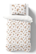 Organik Tek Kişilik Nevresim Takımı (160x220) - Sonbahar Yaprakları - Görsel 2