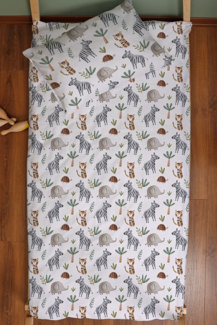 Organik Montessori Nevresim Seti (100x200) - Doğa Macerası - Görsel 3