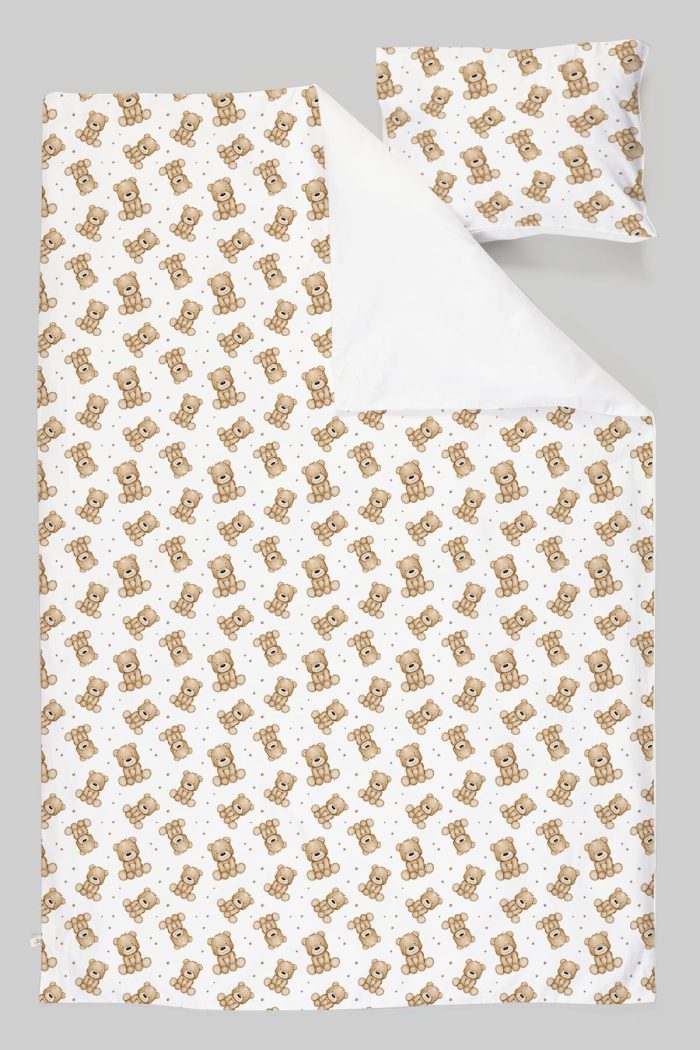 Organik Tek Kişilik Nevresim Takımı (160x220) - Tatlı Ayıcık - Görsel 3