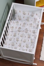 Organik Anne Yanı Nevresim Takımı (60x100) - Papyonlu Tavşan