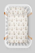 Organik Anne Yanı Nevresim Takımı (60x100) - Papyonlu Tavşan - Görsel 3