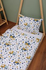 Organik Montessori Nevresim Seti (100x200) - Hareketli Tekerlekler - Görsel 2