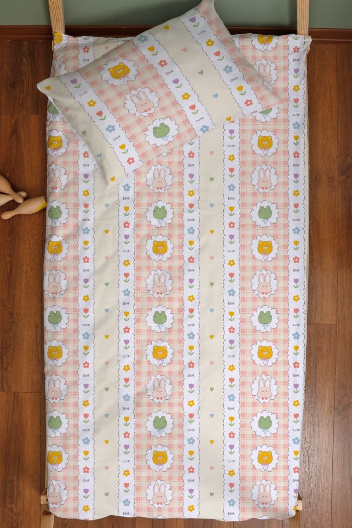 Organik Montessori Nevresim Seti (100x200) - Şirin Kahramanlar - Görsel 3