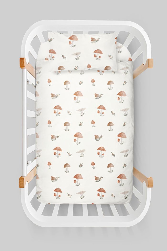 Organik Anne Yanı Nevresim Takımı (60x100) - Doğal Mantarlar - Görsel 3