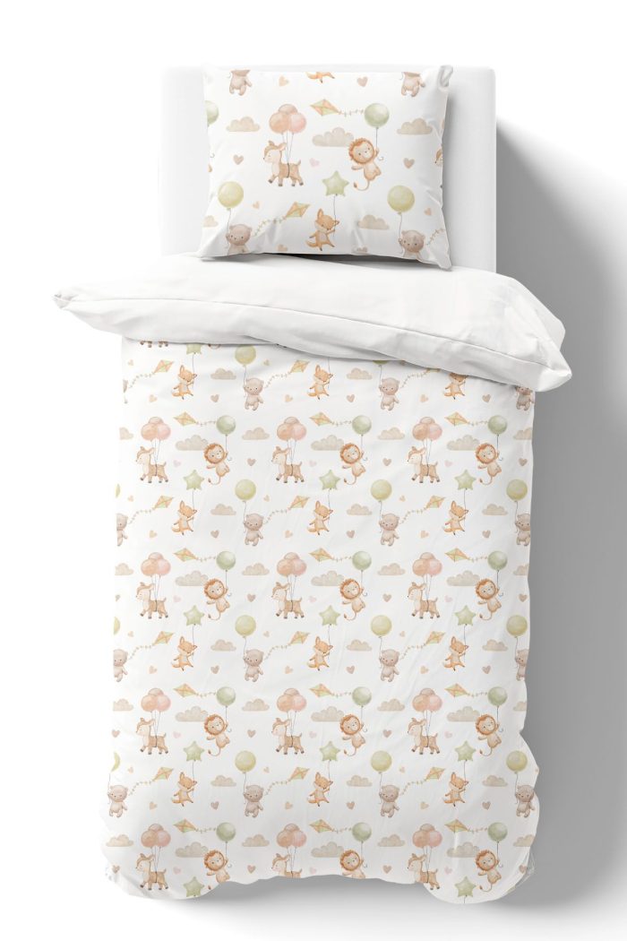 Organik Tek Kişilik Nevresim Takımı (160x220) - Küçük Kaşifler - Görsel 2