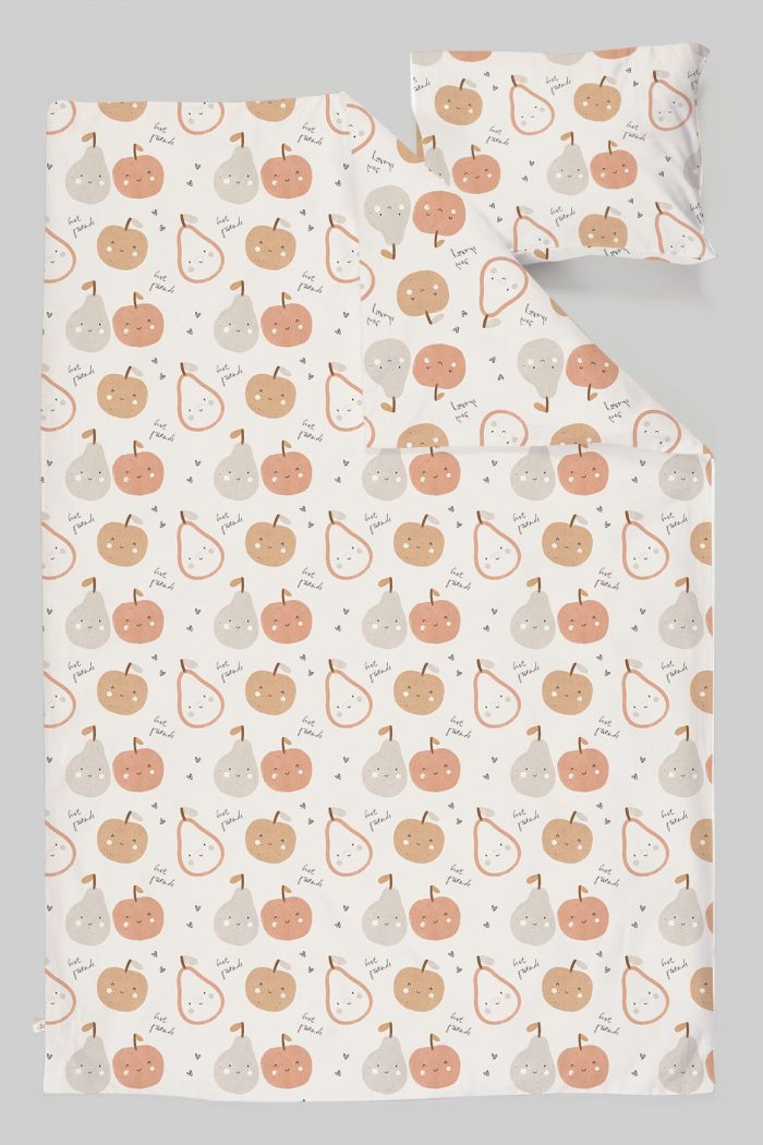 Organik Park Yatak Nevresim Takımı (80x120) - Minik Tatlı Meyveler - Görsel 3