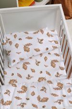 Organik Anne Yanı Nevresim Takımı (60x100) - Sonbahar Yaprakları - Görsel 2