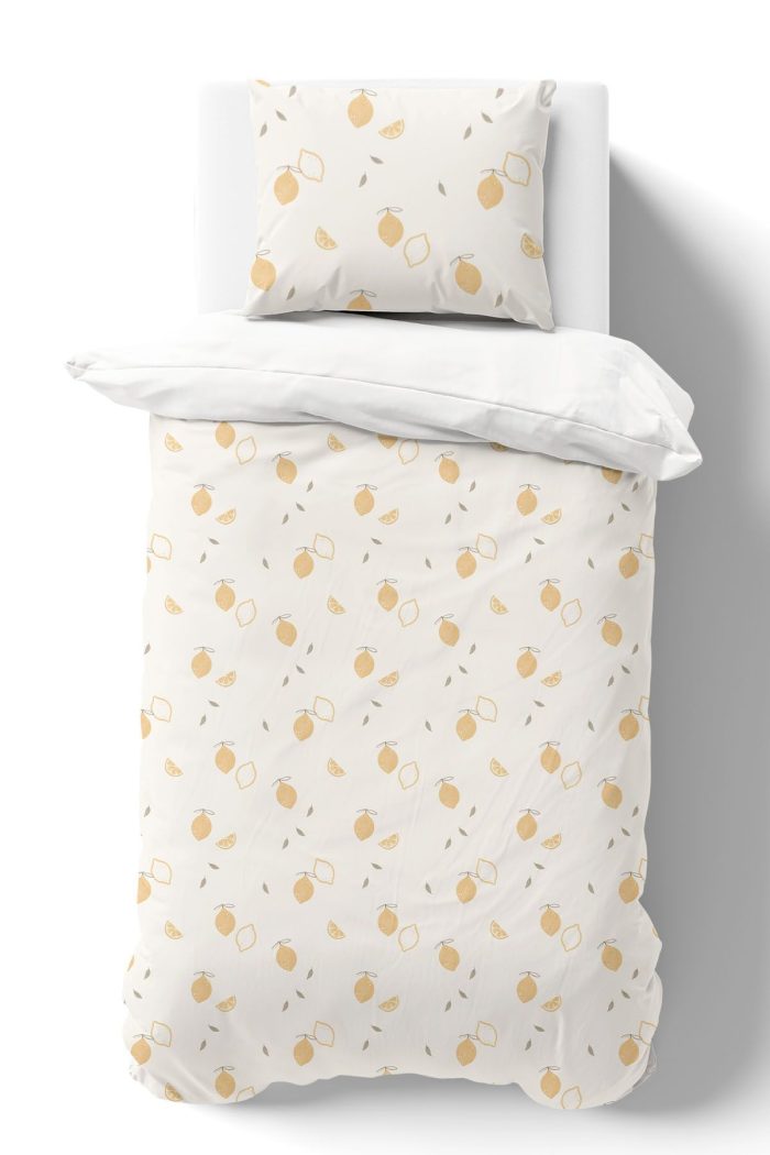 Organik Tek Kişilik Nevresim Takımı (160x220) - Limon Çiçeği - Görsel 2