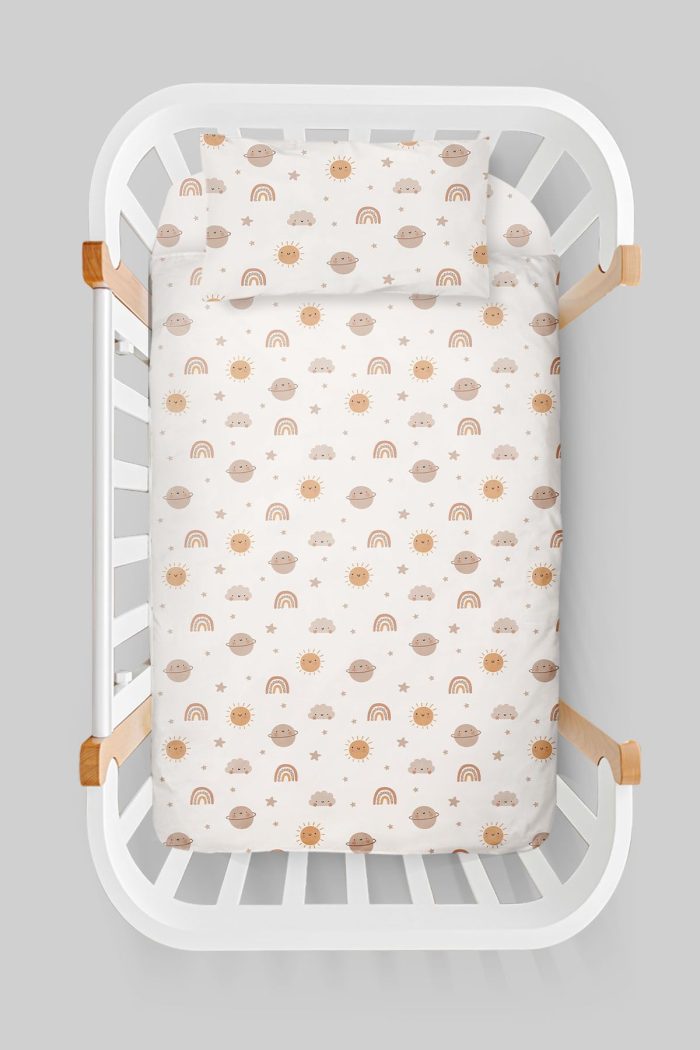 Organik Anne Yanı Nevresim Takımı (60x100) - Güneşli Günler - Görsel 3