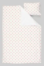 Organik Tek Kişilik Nevresim Takımı (160x220) - Kalp Yağmuru - Görsel 3