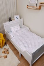 Organik Bebek Boy Nevresim Takımı (100x150) - Kalp Yağmuru - Görsel 2