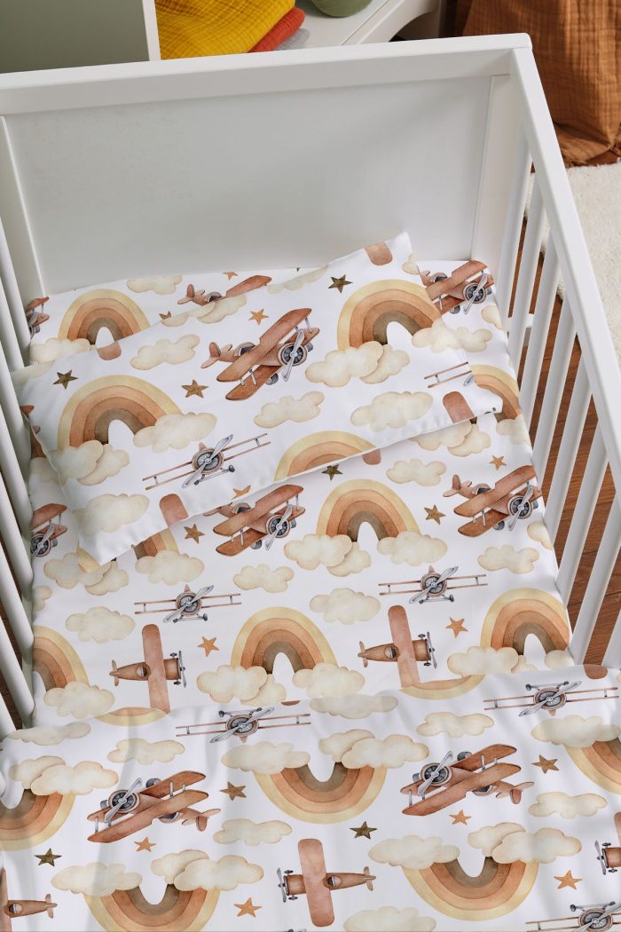 Organik Anne Yanı Nevresim Takımı (60x100) - Uçan Hayal - Görsel 2