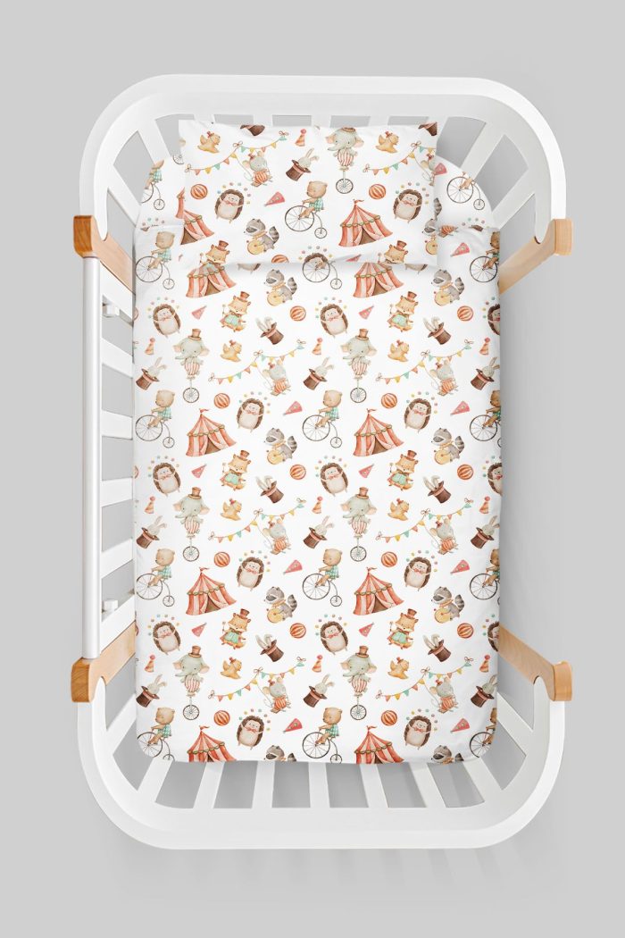 Organik Anne Yanı Nevresim Takımı (60x100) - Sihirli Minik Akrobasi - Görsel 3