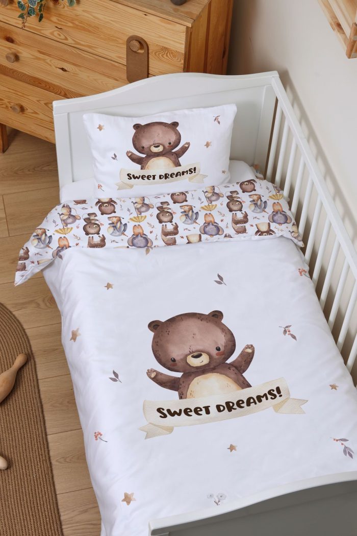 Organik Park Yatak Nevresim Takımı (80x120) - Minik Dostum Ayıcık - Görsel 2