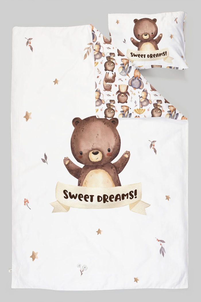 Organik Park Yatak Nevresim Takımı (80x120) - Minik Dostum Ayıcık - Görsel 3