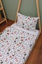 Organik Montessori Nevresim Seti (100x200) - Eğlenceli Kelimeler - Görsel 2