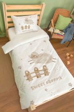 Organik Tek Kişilik Nevresim Takımı (160x220) - Mışıl Mışıl Kuzucuk